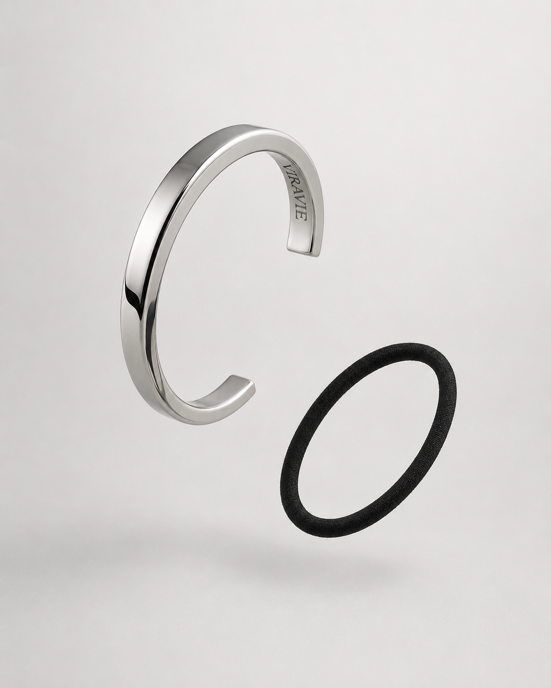 Silver VIRAVIE 01 bracelet and hair band floating